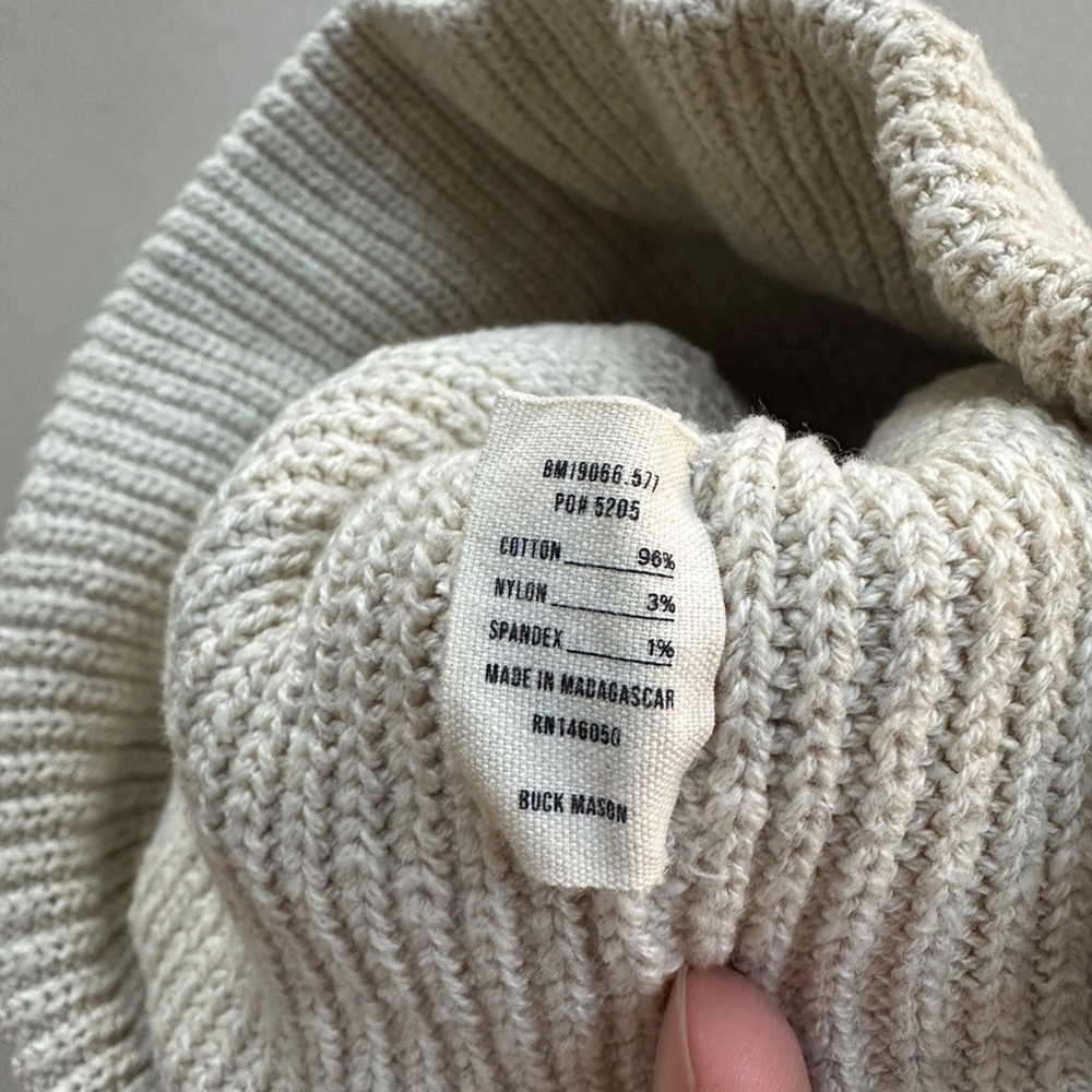 Buck Mason - Cozy Cream Knit Beanie - Picture 3 of 3
